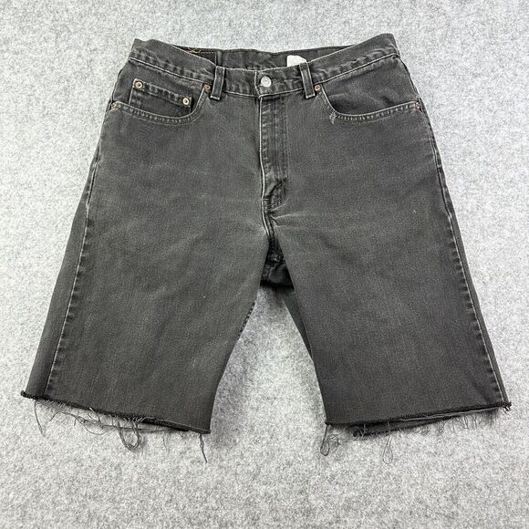 VTG Levis 550 Jean Shorts Jorts Mens 34 Relaxed Fit Cut Off Distressed Grunge* - Picture 1 of 11